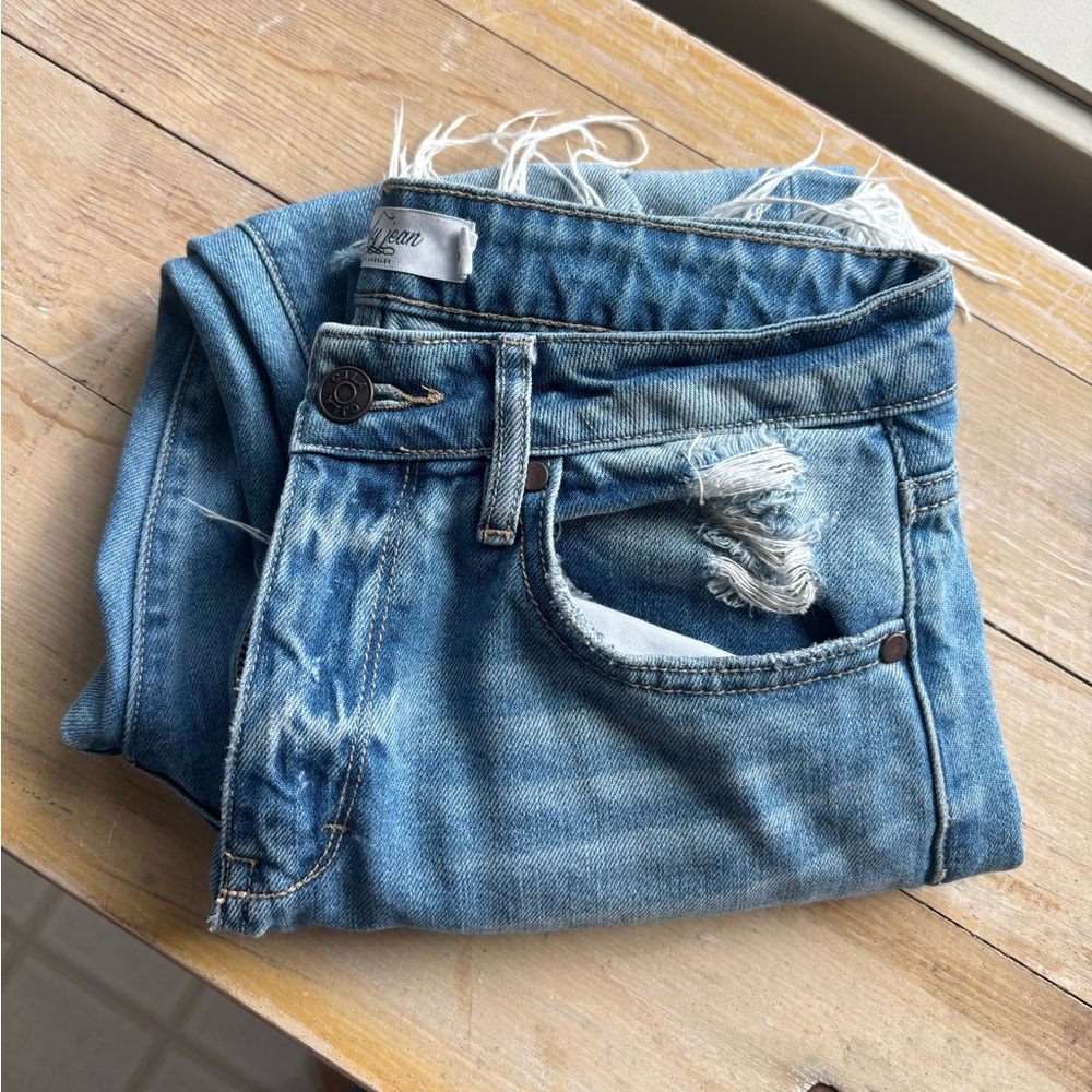 CJLA Chrissy Distressed High Rise Straight Leg Jeans